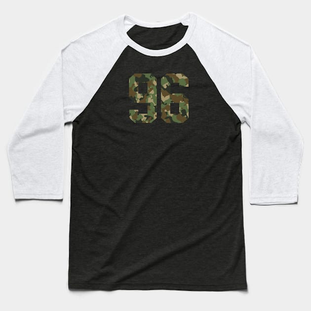 Camouflage number 96 Baseball T-Shirt by Eric Okore